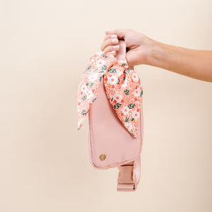 All You Need Dusty Blush Belt Bag with Hair Scarf