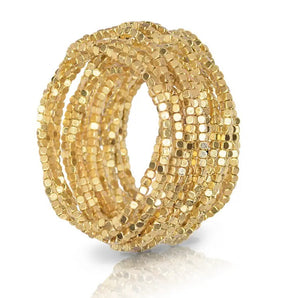 Beaded Gold Stacked Bracelet