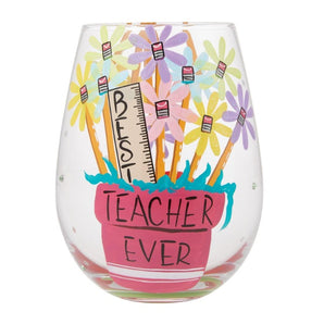 Best Teacher Ever Stemless Wine Glass