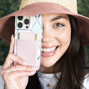 Blush Stick-On Phone Pocket