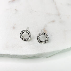 Chain Circle Stud Earrings