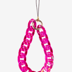 Hot Pink Holographic Phone Charm