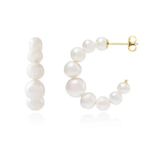 Milo Pearl Gold Hoop Earrings