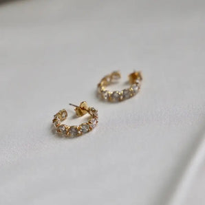 Stella Crystal Eternity Gold Hoop Earrings