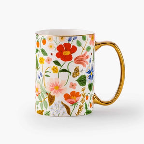 Strawberry Fields Floral Porcelain Mug