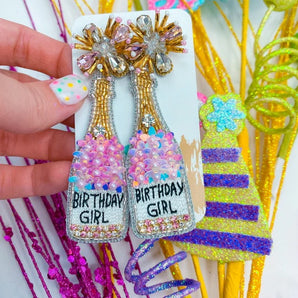 Birthday Queen Bottle Earrings