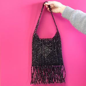 Black Beaded Handbag