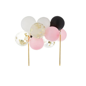 Black, Pink & White Balloon Cake Topper