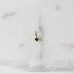 Blue Sapphire Gold Charm