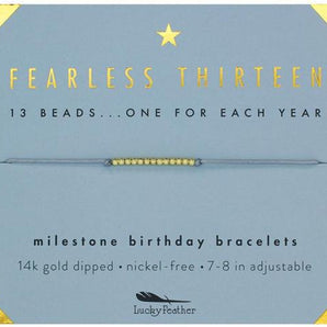 Fearless Thirteen Birthday Gold Bracelet