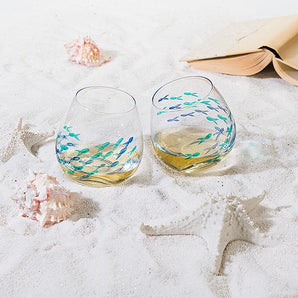 Fish Stemless Wine Glass