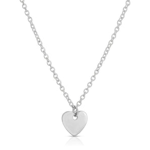 Mom I Love You Silver Heart Necklace