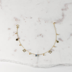 Multi-Charm Gold Bracelet