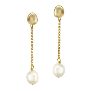 Paloma Pearl Gold Earrings - Biko