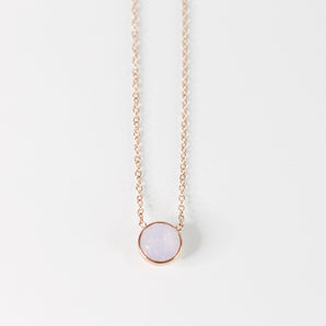 Pink Opal Rose Gold Necklace