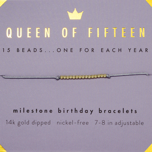 Queen of Fifteen Birthday Gold Bracelet