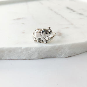 Silver Elephant Ring