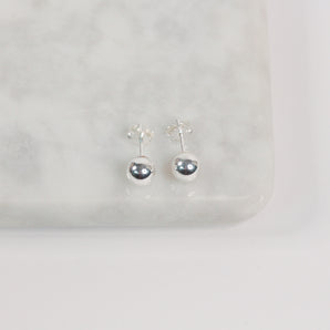 Silver Ball Stud Earrings - 6mm