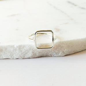 Square Silver Ring