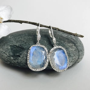 Winterland Moonstone Leverback Earrings