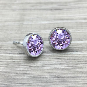 Violet Silver Stud Earrings